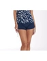 Aqua Perla Womens Cindy Navy Tie Side Ruched Bikini Short Printed SPF50+, hi-res